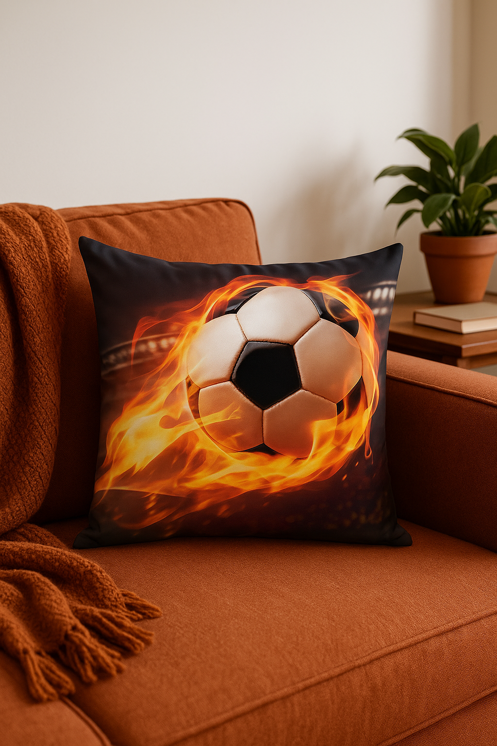 housse de coussin football pour décoration intérieure moderne