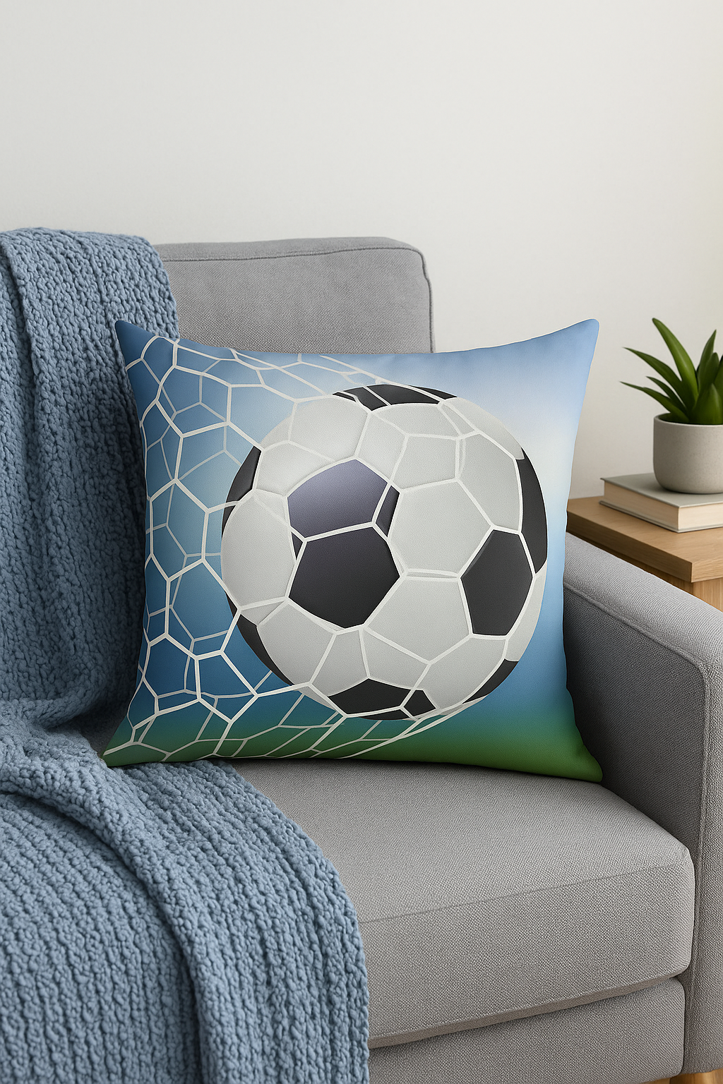 housse de coussin football pour décoration intérieure moderne