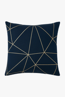 housse de coussin géométrique bleu foncé pour décoration intérieure
