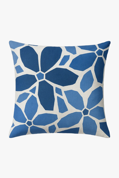 housse de coussin géométrique bleu foncé pour décoration intérieure