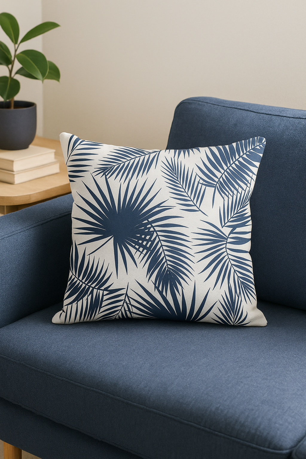 housse de coussin géométrique bleu marine moderne et élégante