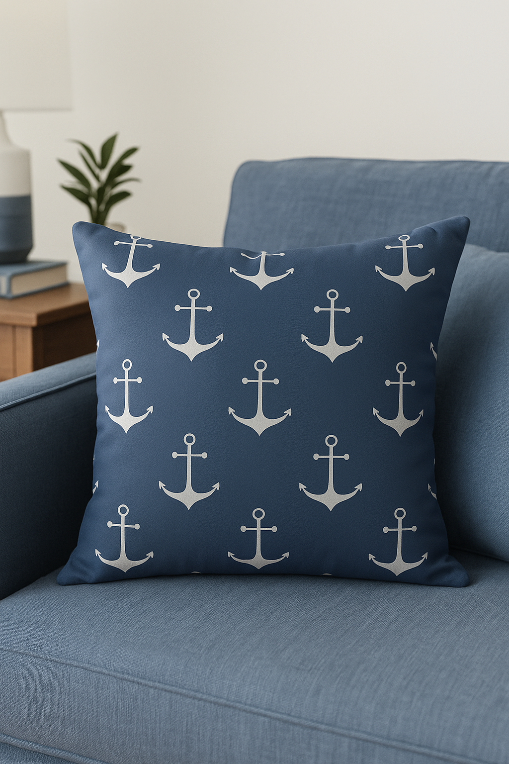 housse de coussin géométrique bleu marine style nordique élégant