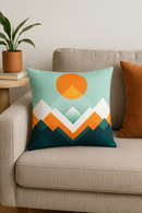 housse de coussin géométrique fleurs sauvages couleurs vives décoratif