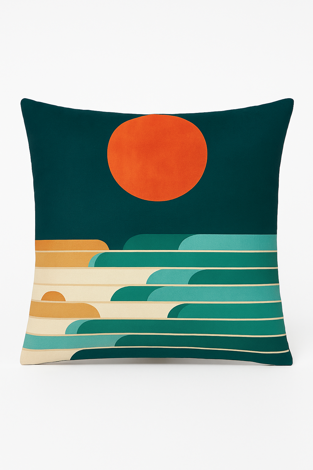 housse de coussin géométrique motifs floraux colorés et peau de pêche