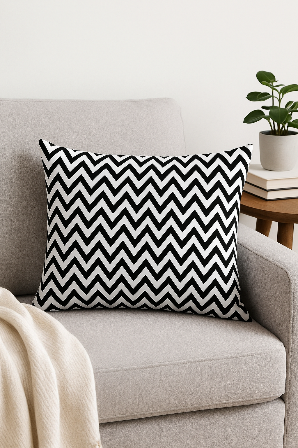 housse de coussin géométrique noir et blanc 30 x 50 cm