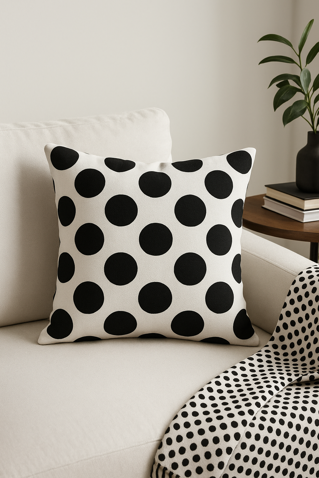 housse de coussin géométrique noir et blanc design moderne