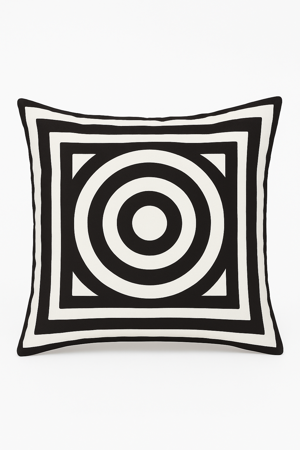 housse de coussin géométrique noir et blanc pour décoration intérieure