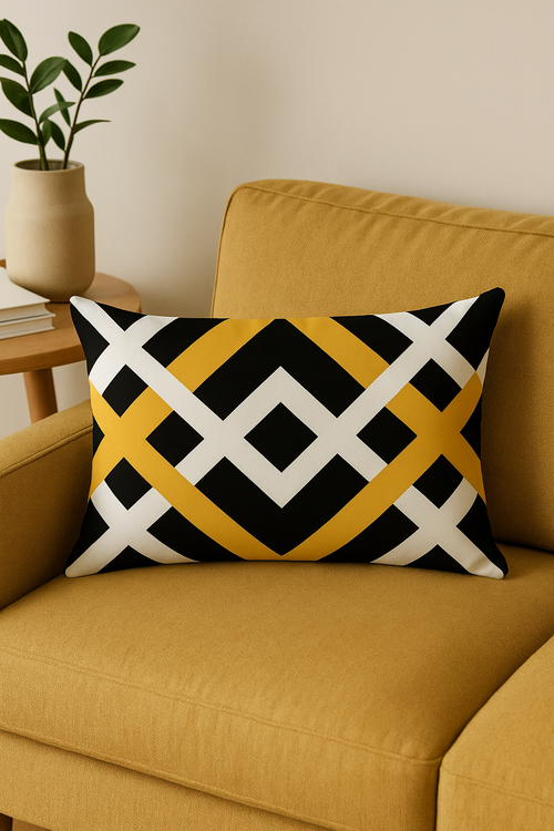 housse de coussin géométrique nordique à rayures colorées 30 x 50 cm