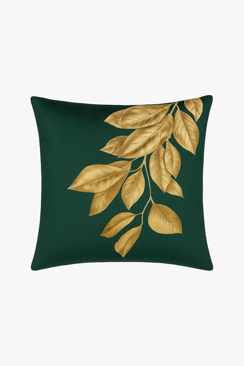 housse de coussin géométrique style ethnique or clair