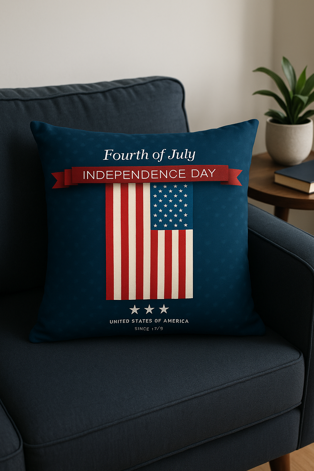 housse de coussin imprimée love usa décoration pour le jour de l'indépendance