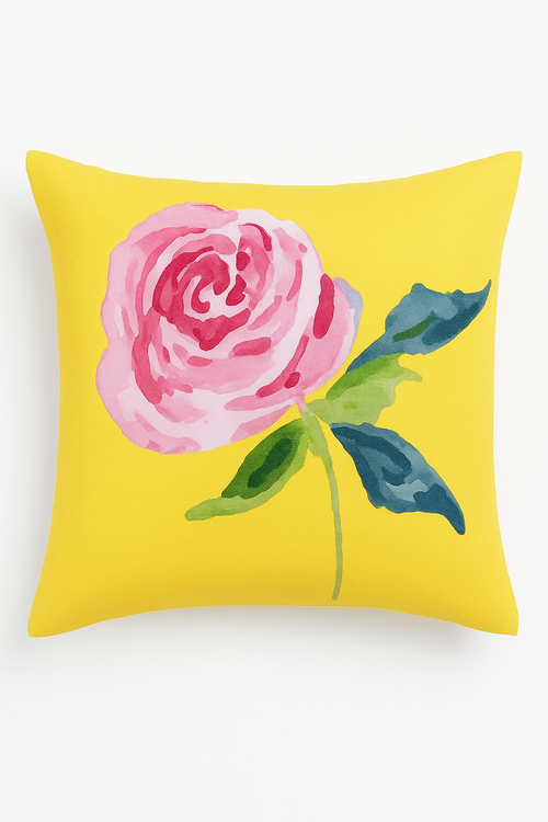 housse de coussin jaune carrée pour décoration intérieure