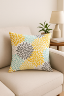 housse de coussin jaune carrée pour décoration intérieure