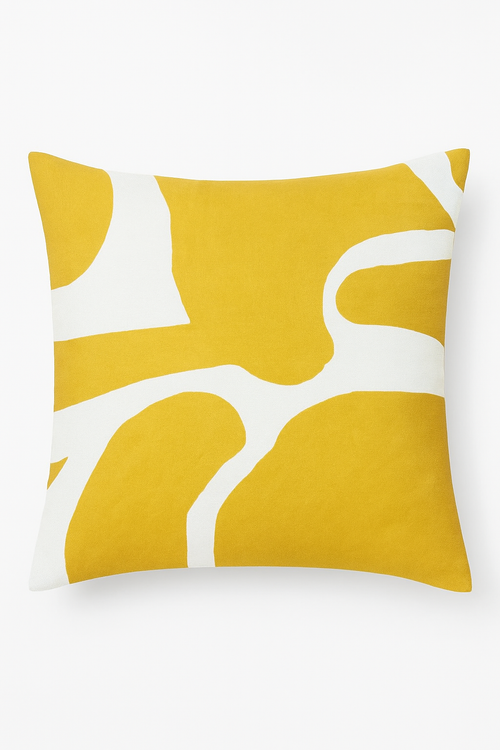 housse de coussin jaune carrée pour décoration intérieure