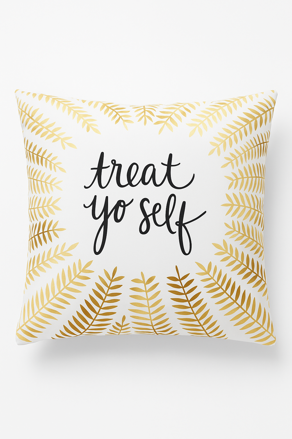 housse de coussin moderne avec motif géométrique de feuilles