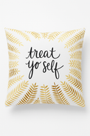 housse de coussin moderne avec motif géométrique de feuilles