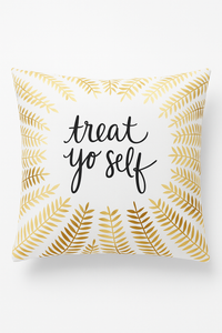 housse de coussin moderne avec motif géométrique de feuilles