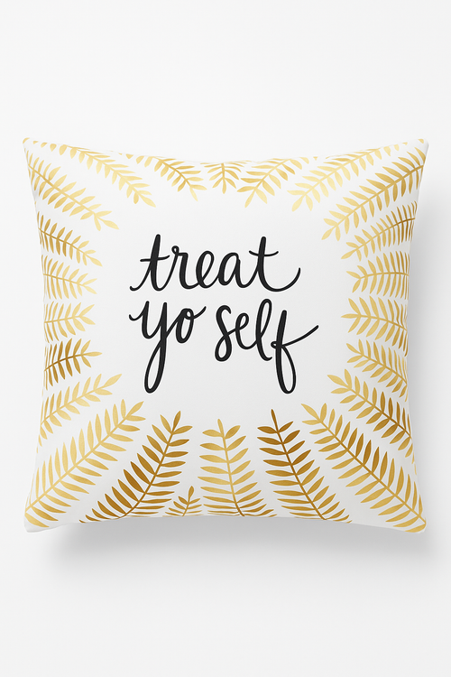 housse de coussin moderne avec motif géométrique de feuilles