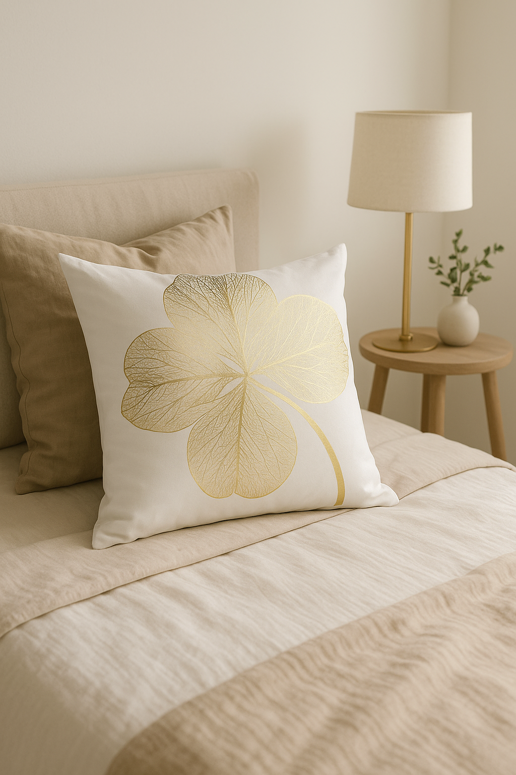 housse de coussin moderne motif géométrique feuilles décoratives - vue 3 sur 2