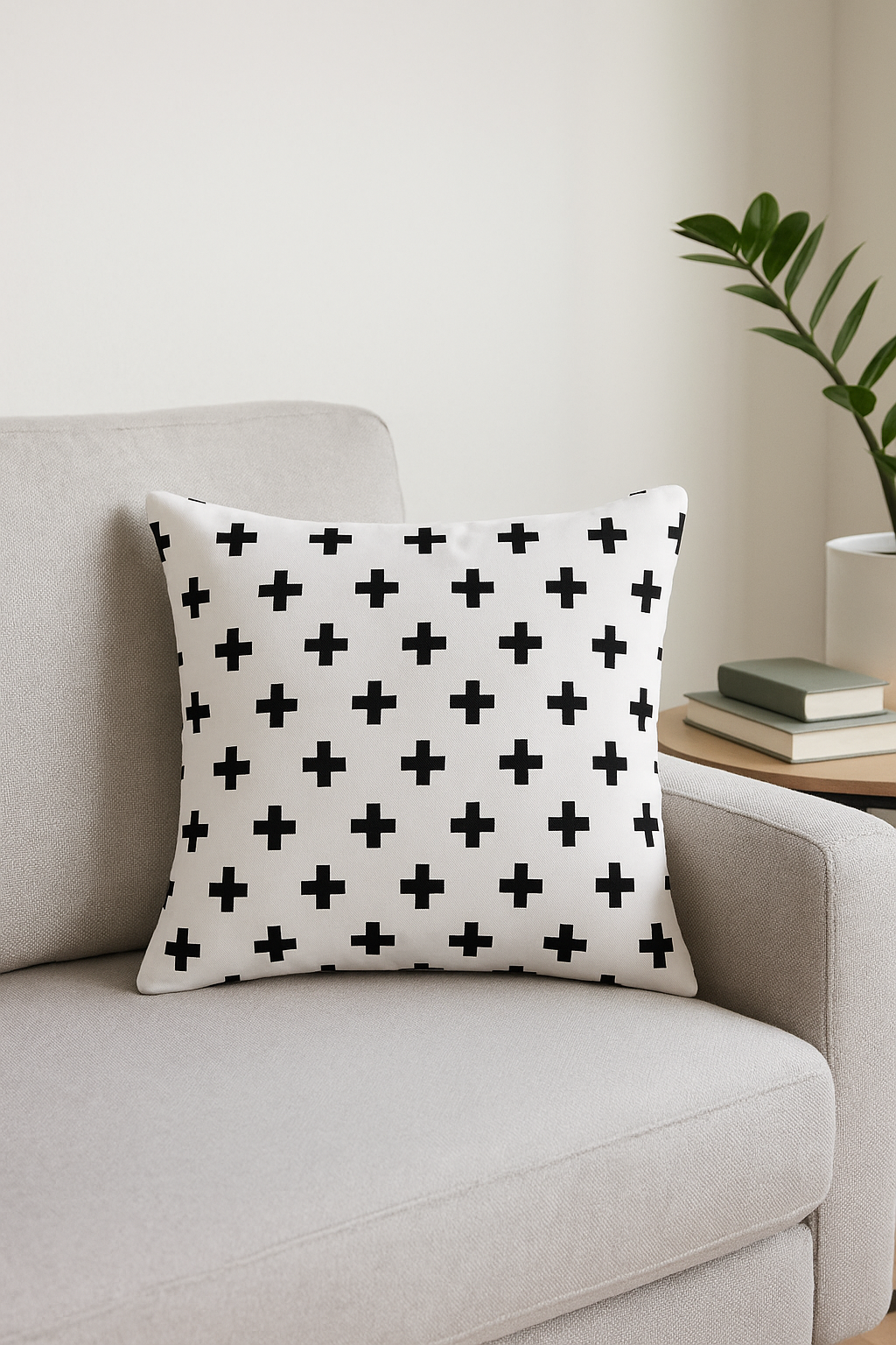 housse de coussin moderne noir et blanc géométrique décorative