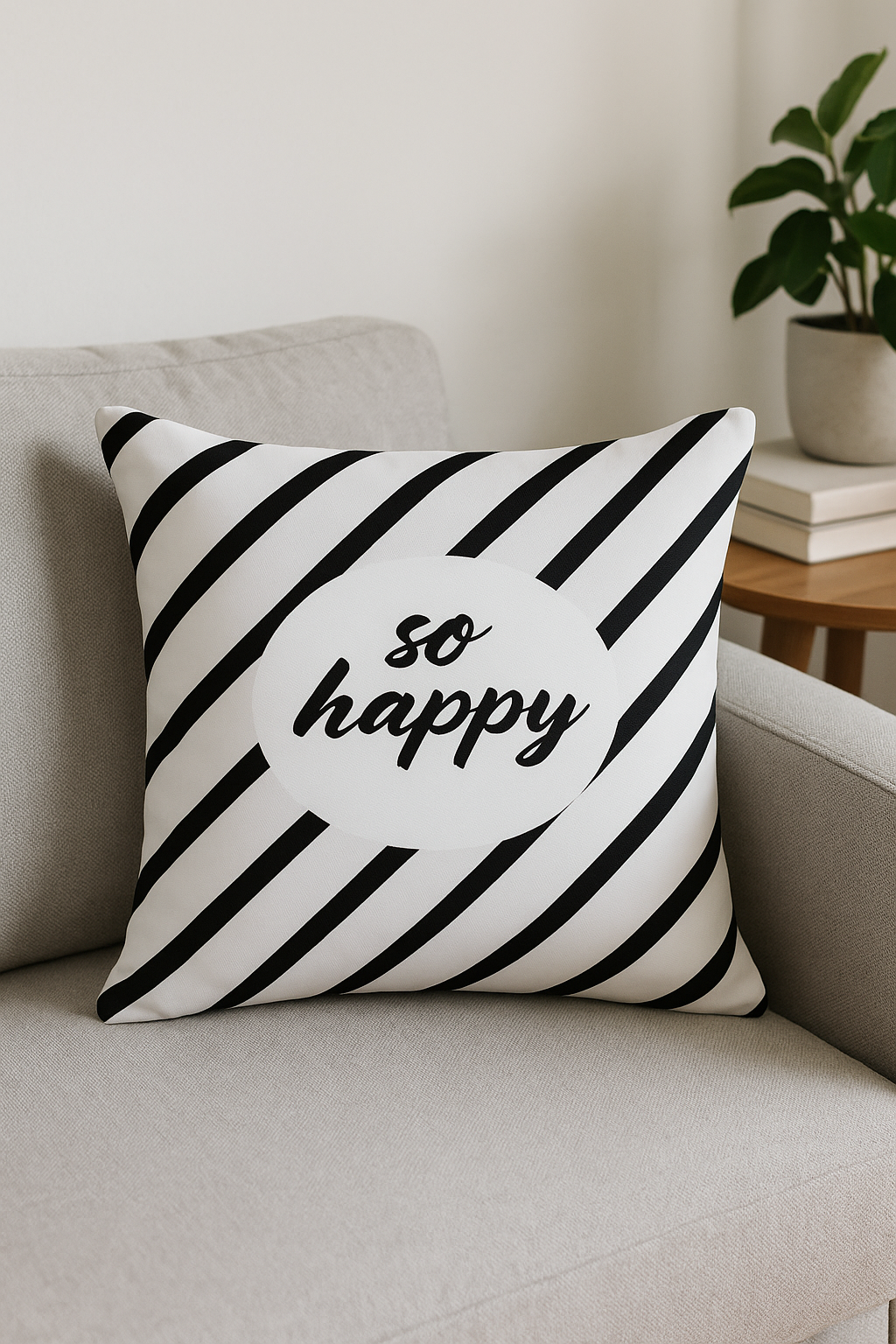 housse de coussin moderne noir et blanc motif géométrique