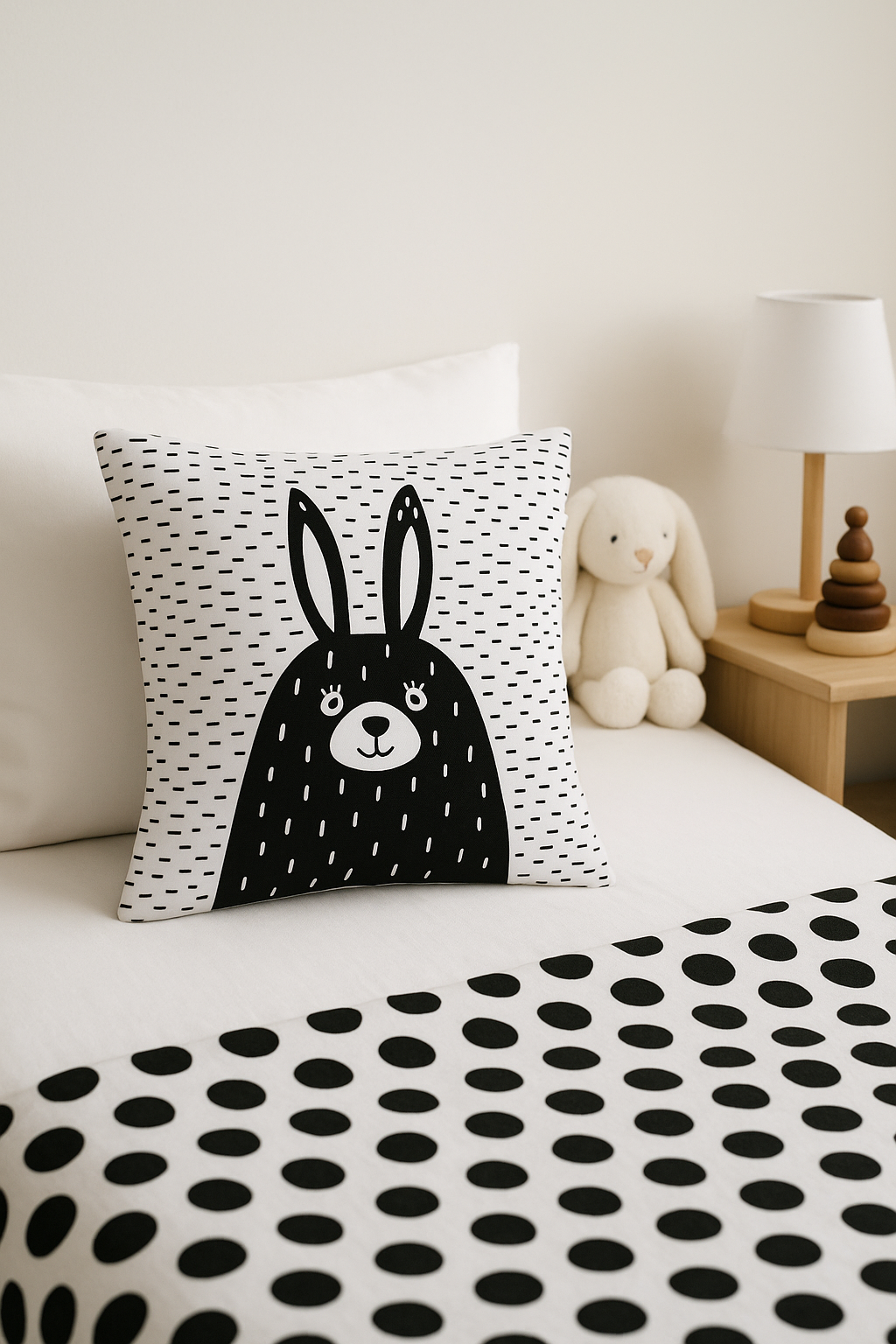 housse de coussin moderne noire et blanche géométrique décorative