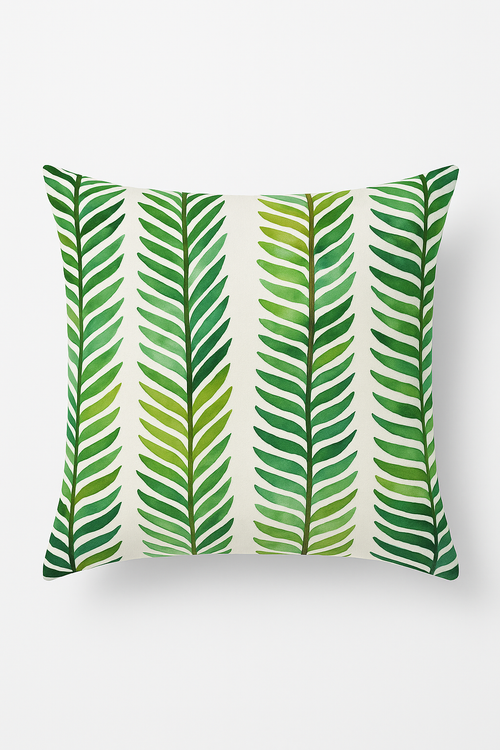 housse de coussin motif cactus monstera et plantes tropicales