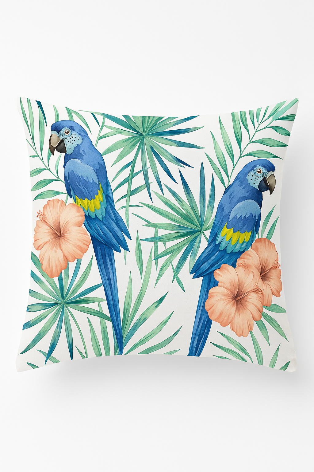 housse de coussin motif perroquet tropical pour salon