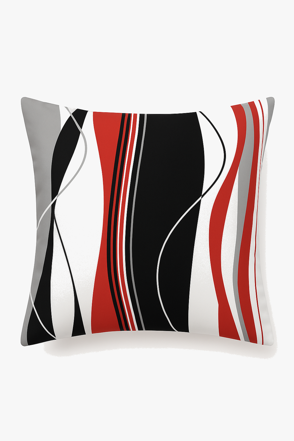 housse de coussin noire et rouge motif géométrique élégant