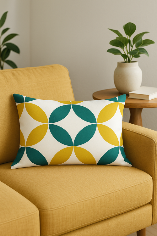 housse de coussin rectangulaire géométrique colorée 30 x 50 cm