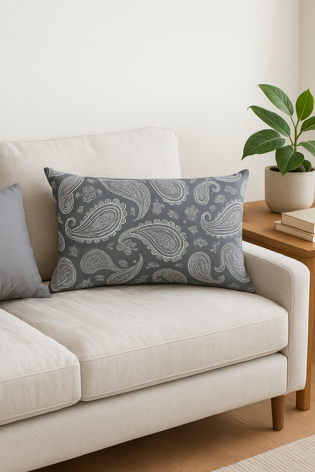 housse de coussin rectangulaire géométrique gris patchwork décorative