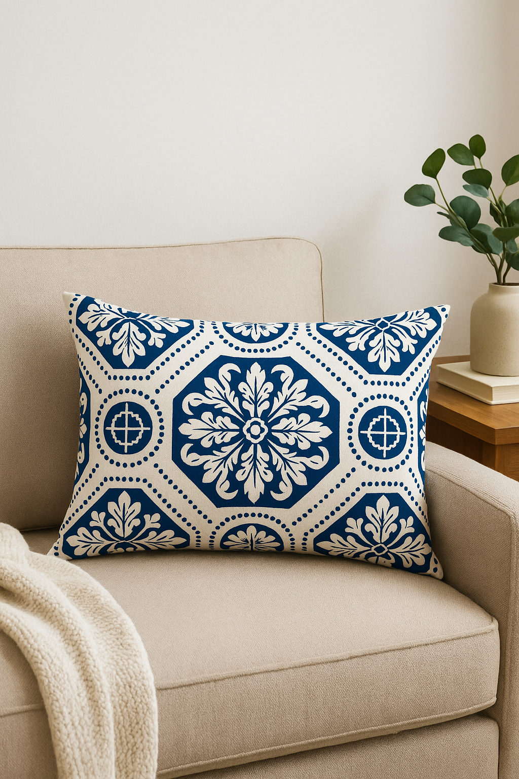 housse de coussin rectangulaire motif animaux marins bleus 30x50 cm