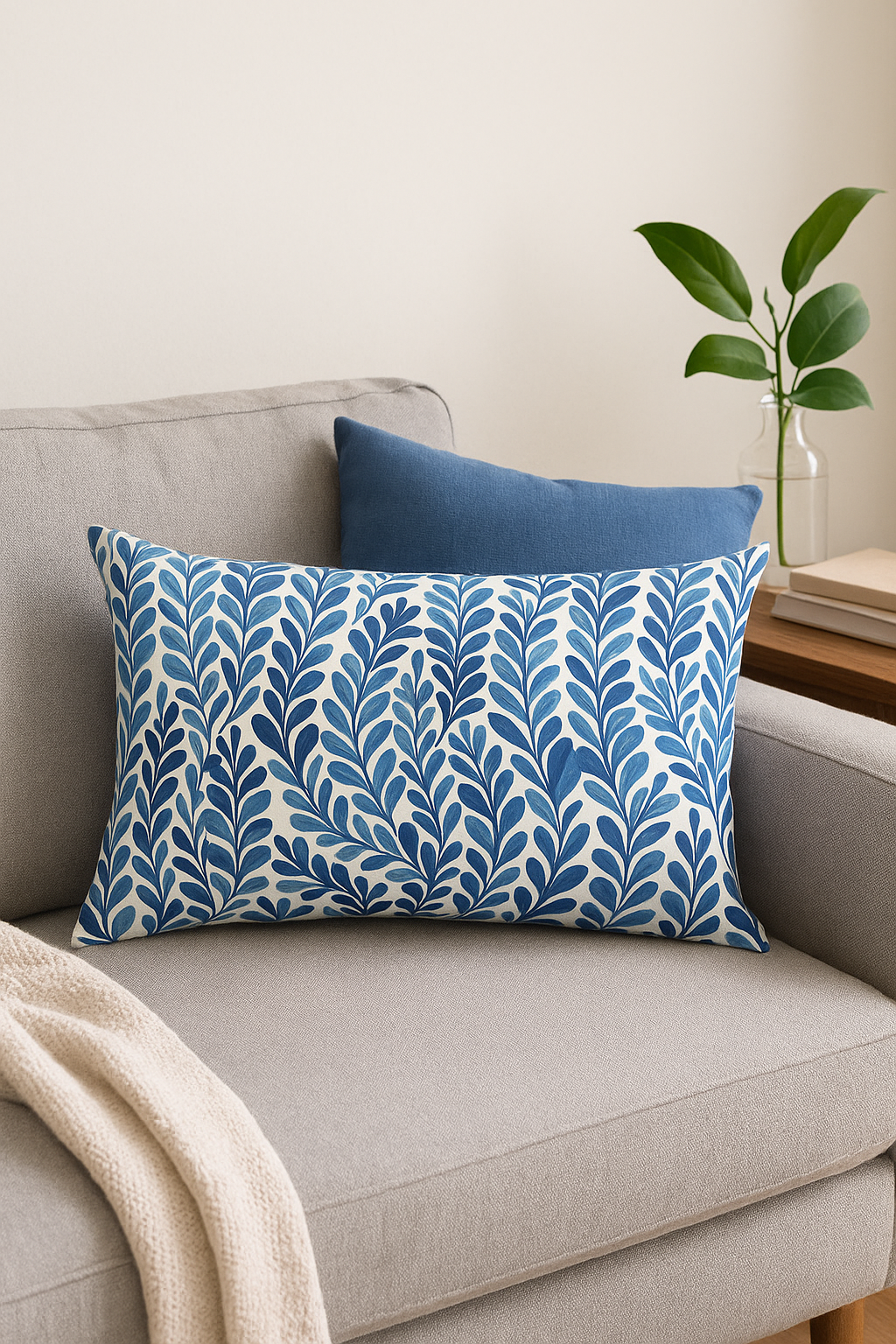 housse de coussin rectangulaire motif fleurs tropicales 30x50 cm