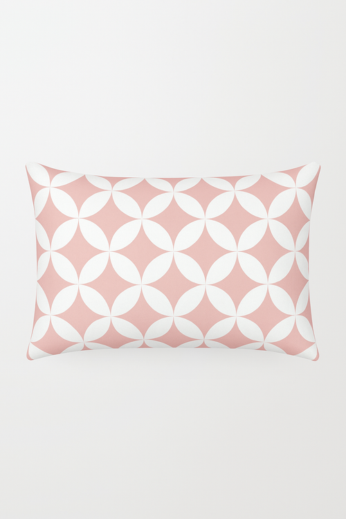 housse de coussin rose à motif géométrique décoratif pour la maison