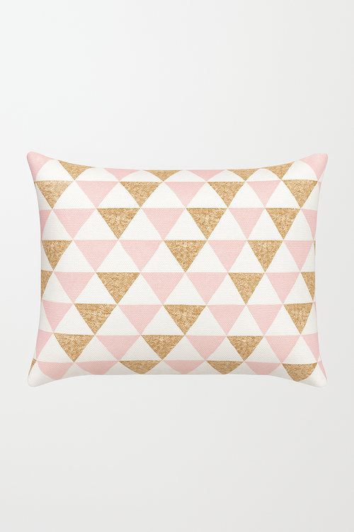 housse de coussin rose motif géométrique tendance pour décoration intérieure