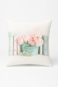 housse de coussin rose motif nordique pour canapé lit mariage