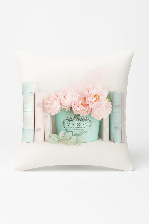 housse de coussin rose motif nordique pour canapé lit mariage