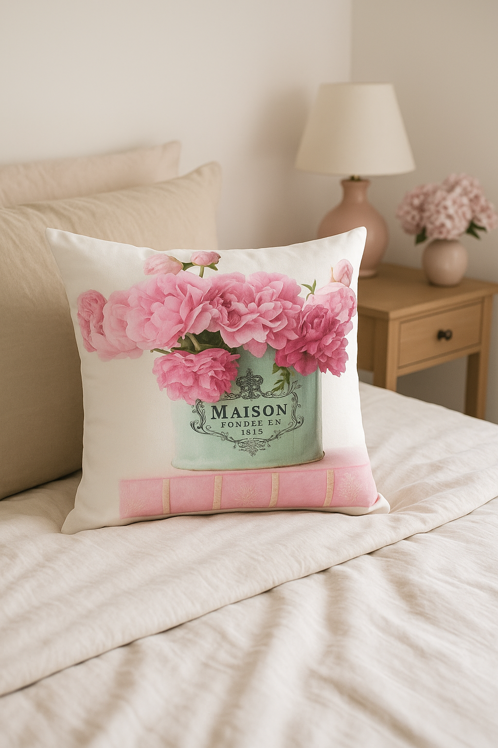 housse de coussin rose style nordique pour canapé lit mariage