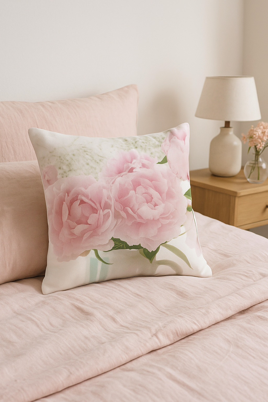 housse de coussin rose style nordique pour décoration élégante - vue 3 sur 2