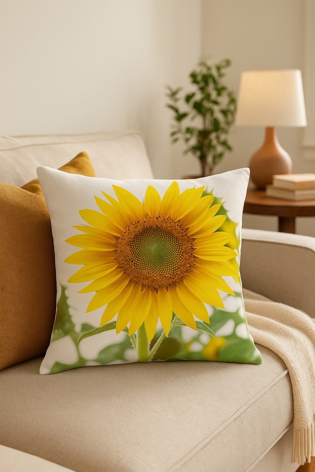 housse de coussin tournesol décorative pour l'été
