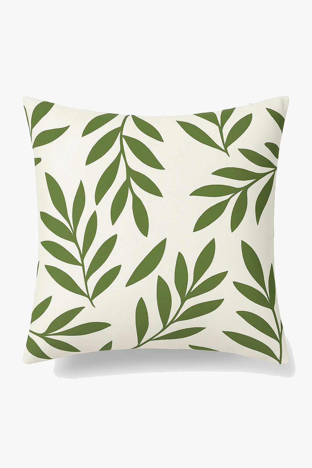 housse de coussin verte à motif floral abstrait imprimé sur une face