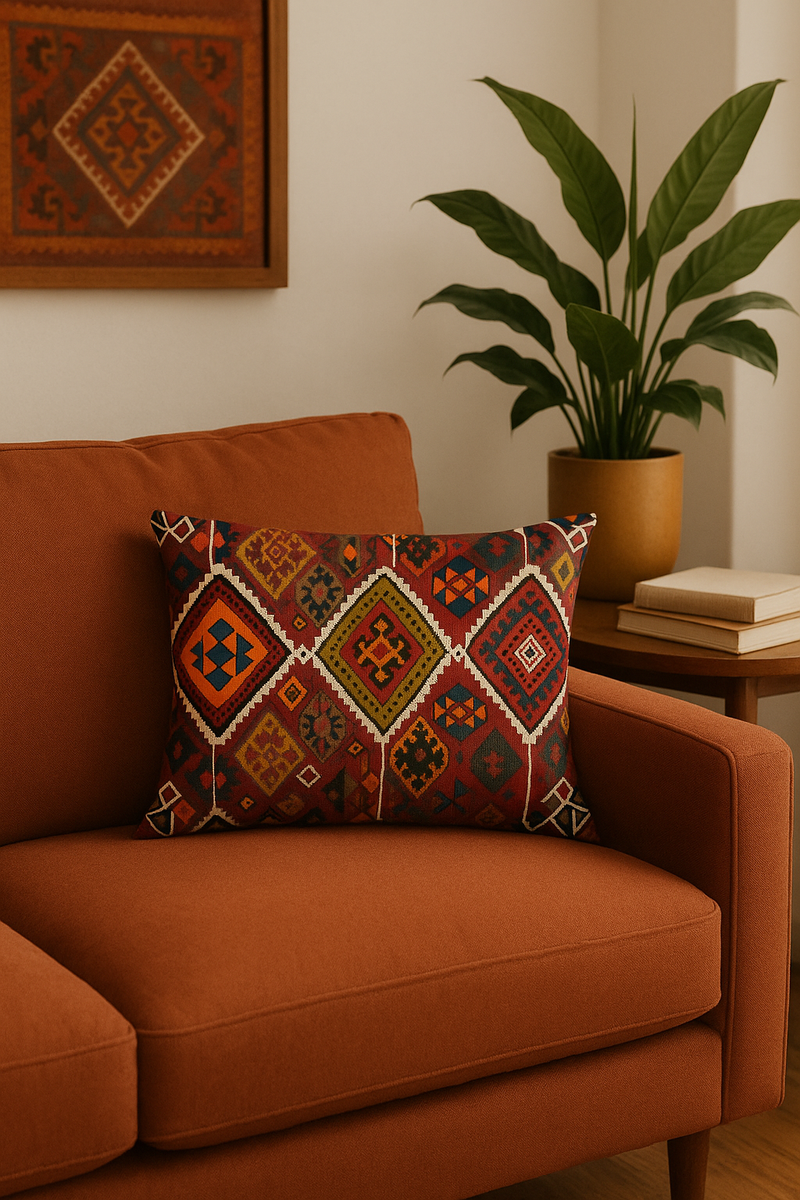housse de coussin vintage motif mandala ethnique décoratif
