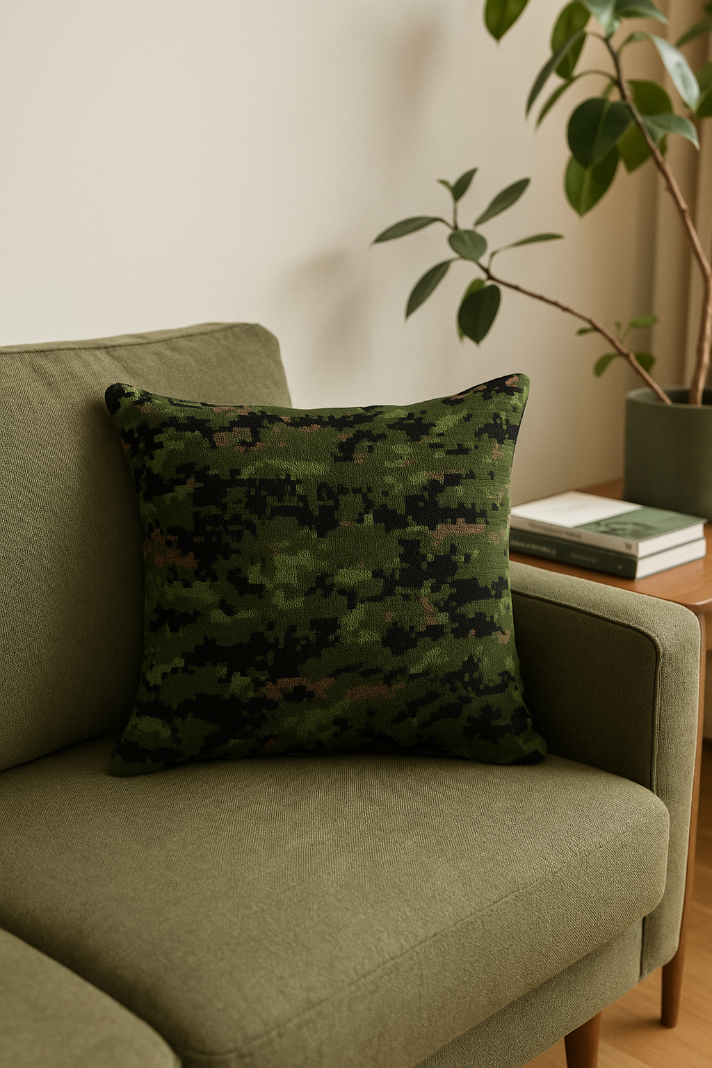 housses de coussin décoratives motif camouflage militaire