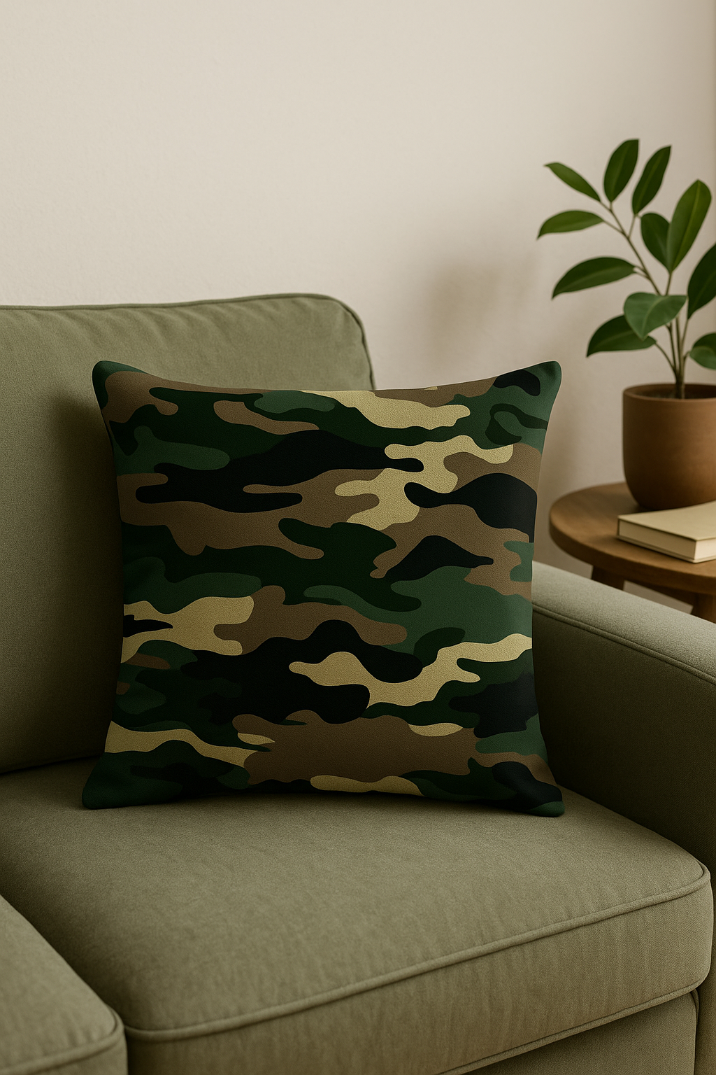 housses de coussin géométriques motif camouflage militaire décoratif