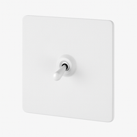 Interrupteur simple 1 voie en acier blanc mat bords arrondis
