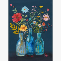 kit peinture par numéros vase romantique pour décoration intérieure