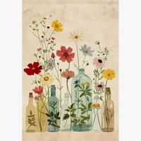 kit peinture par numéros vase romantique pour décoration intérieure