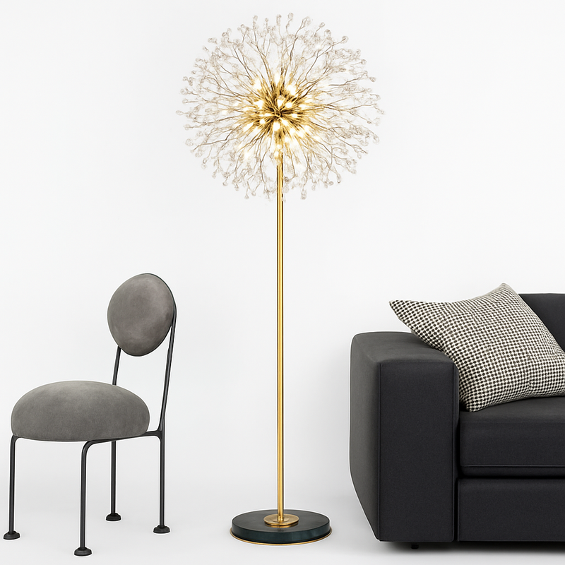 lampadaire de luxe scandinavia pissenlit chrome doré pour intérieur