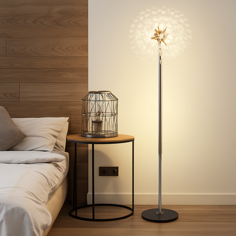 lampadaire de luxe scandinavia pissenlit chrome doré pour intérieur