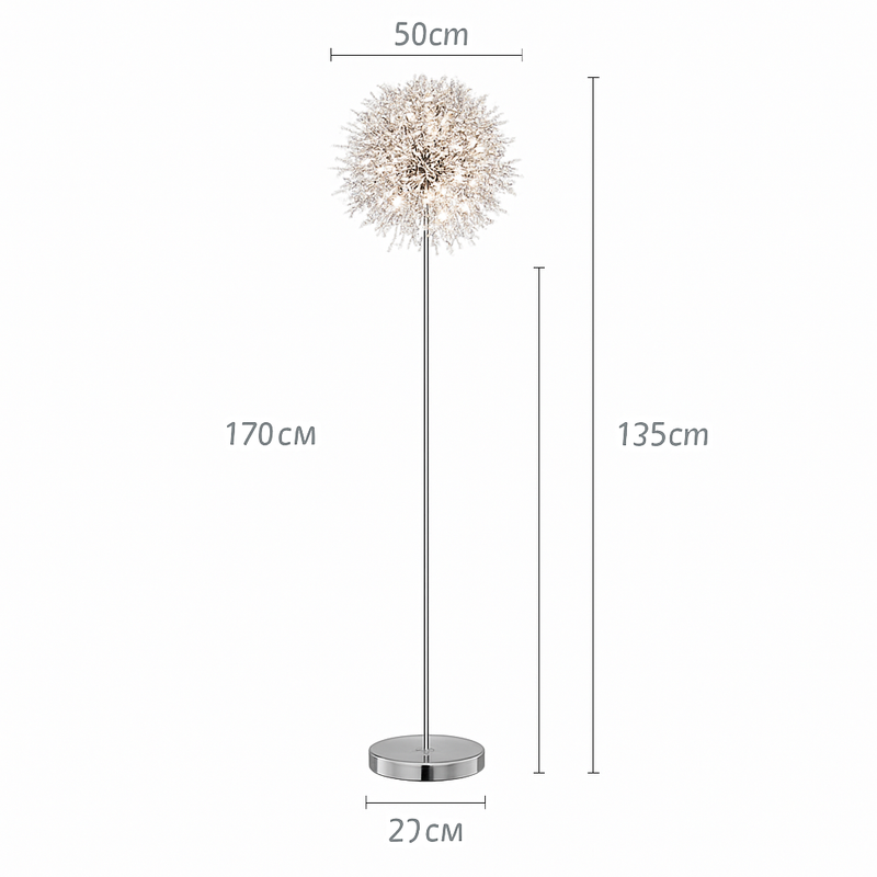 lampadaire de luxe scandinavia pissenlit chrome doré pour intérieur