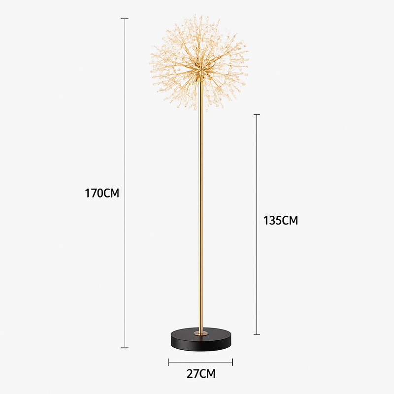 lampadaire de luxe scandinavia pissenlit chrome doré pour intérieur